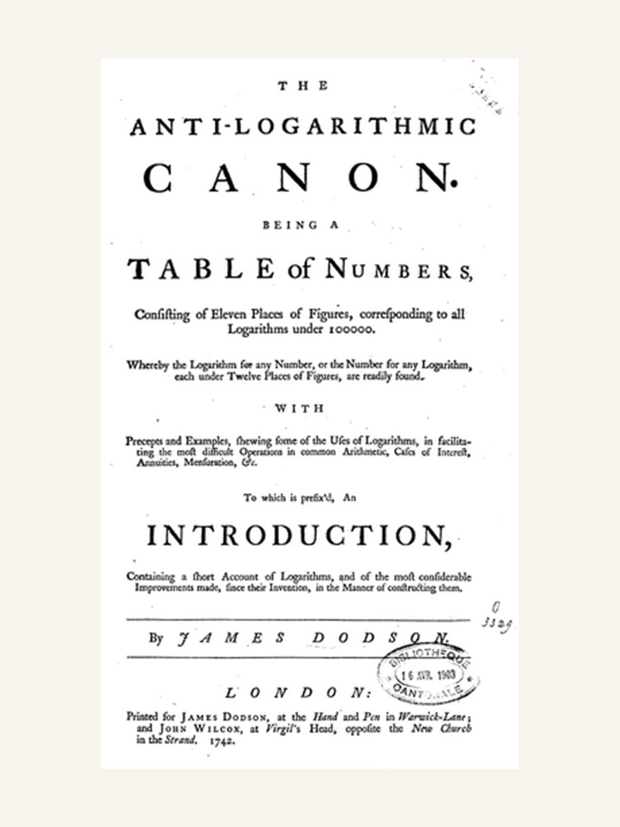 Titulná strana Dodsonovej knihy, 1742
