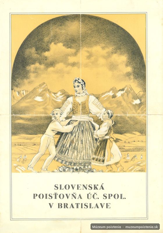 Predná strana tlačiva životného poistenia Slovenskej poisťovne, úč. spol. v Bratislave.